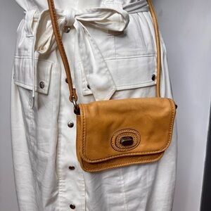 Fossil Tan Leather Crossbody Bag